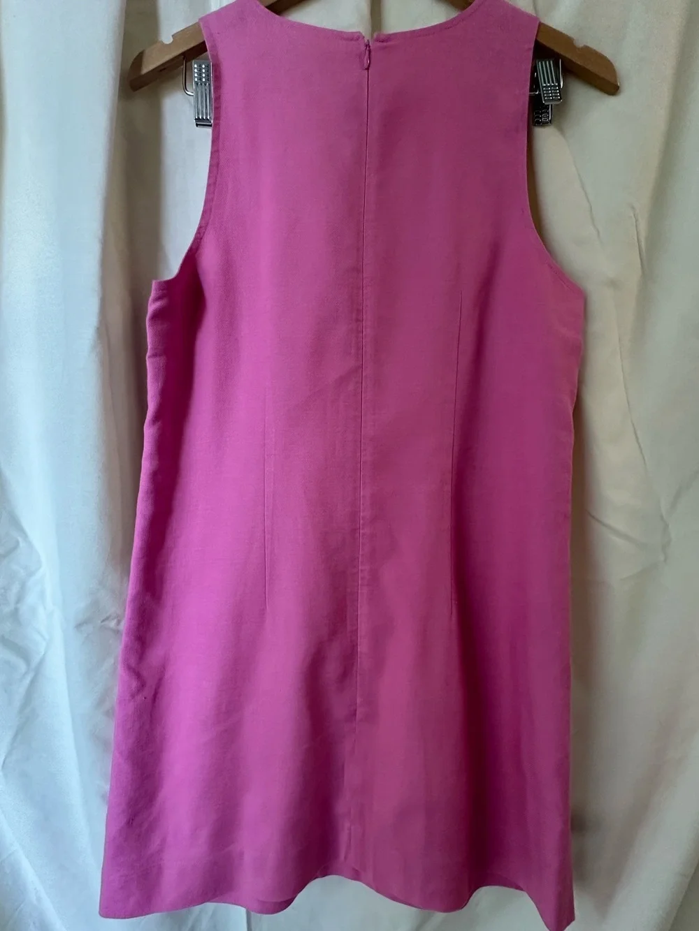 J. Crew Dress Pink Sleeveless Linen Blend Classic Preppy Chic MIDI Old Money M